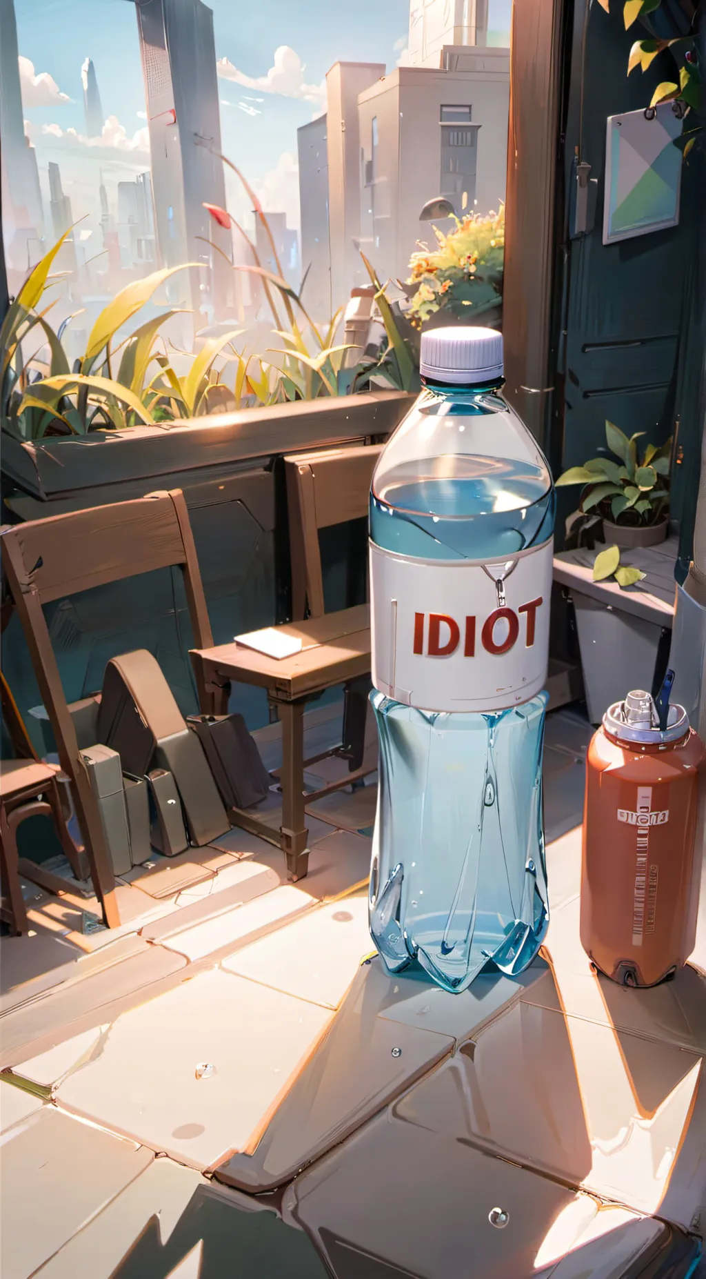 ai character: Idiot water background