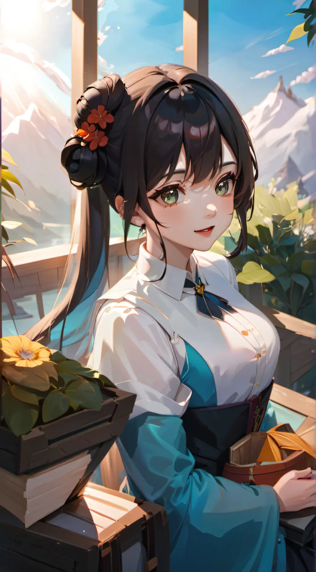 ai character: Lea  background