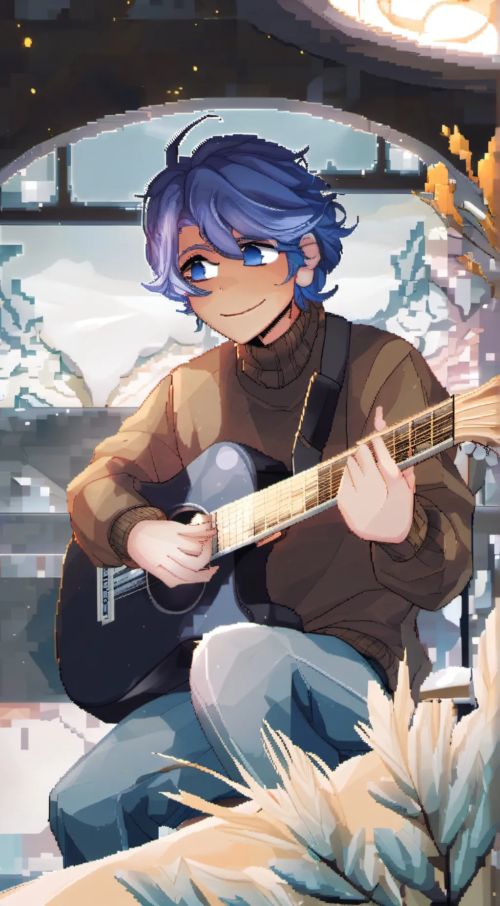 ai character: Violet background