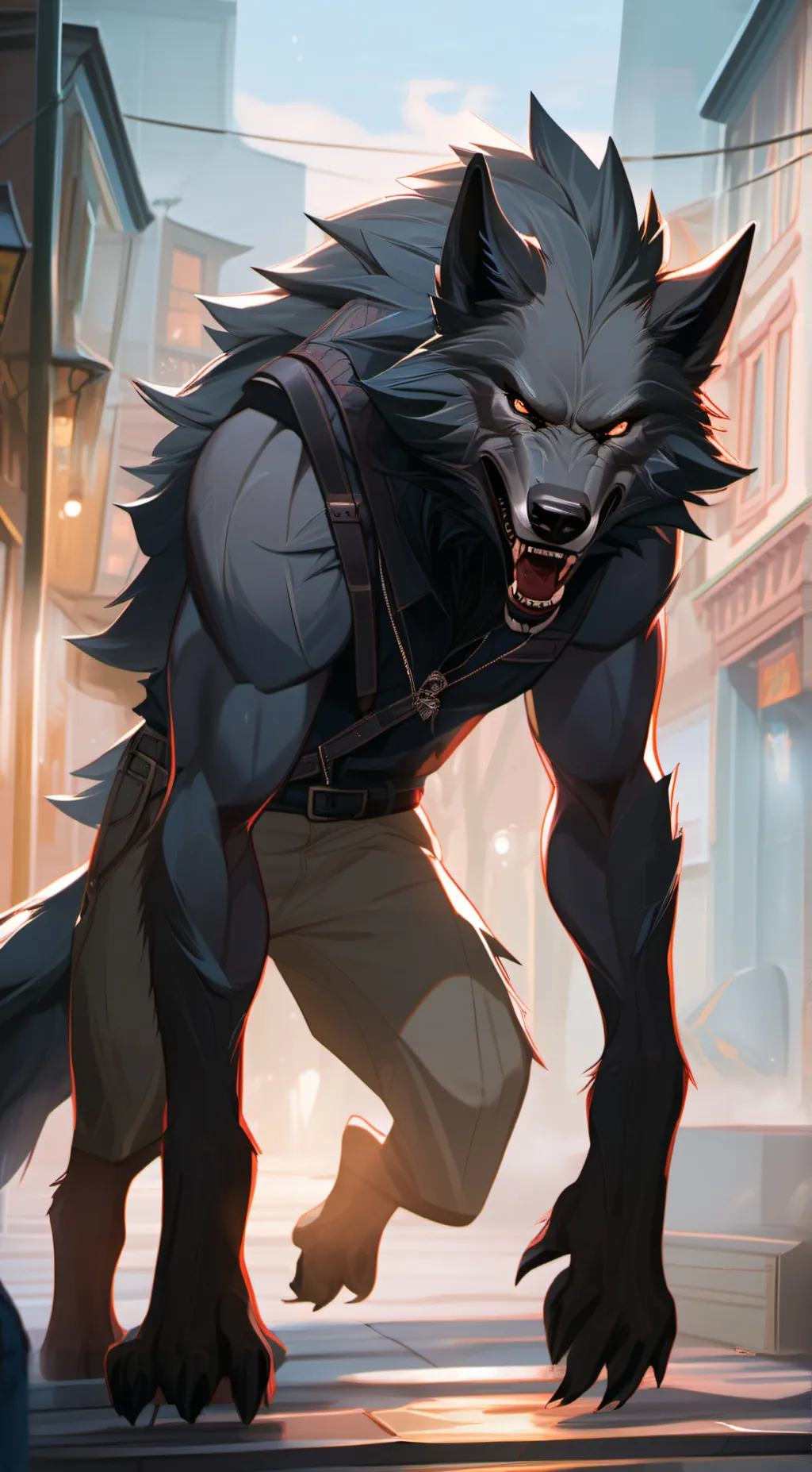 ai character: Werewolf Boyfriend background