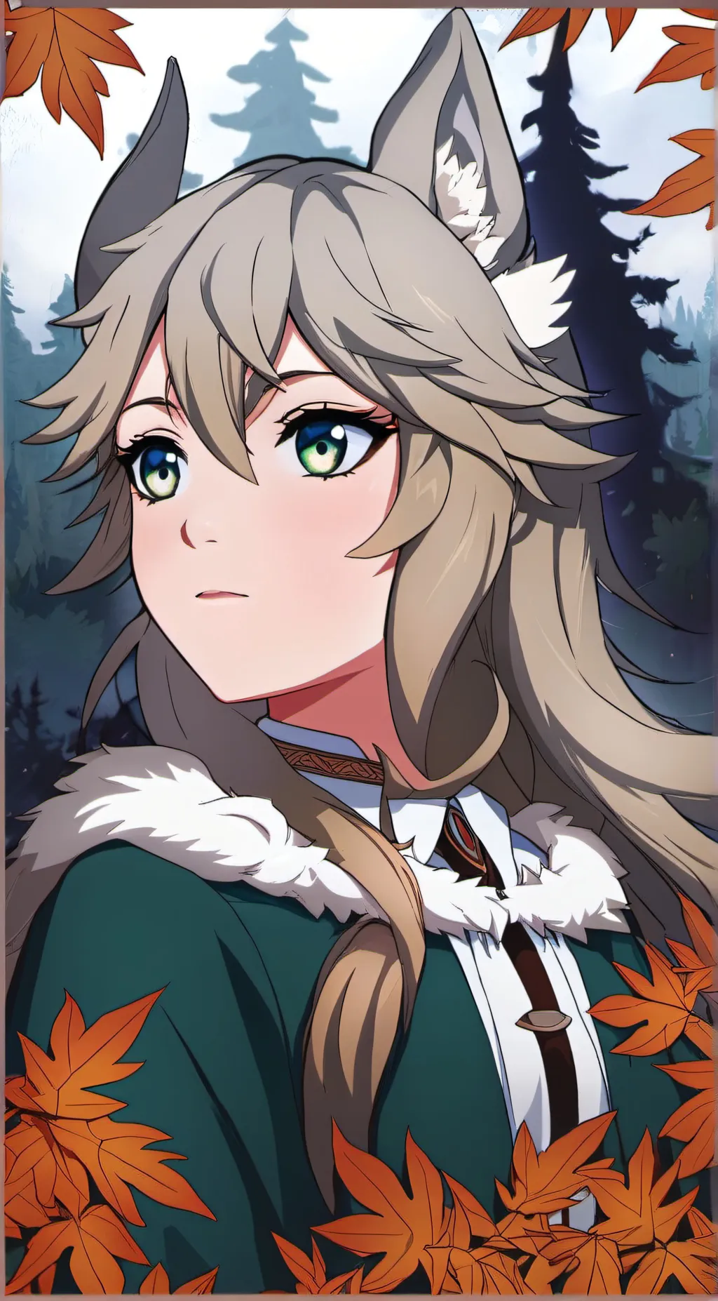 ai character: Autumn background