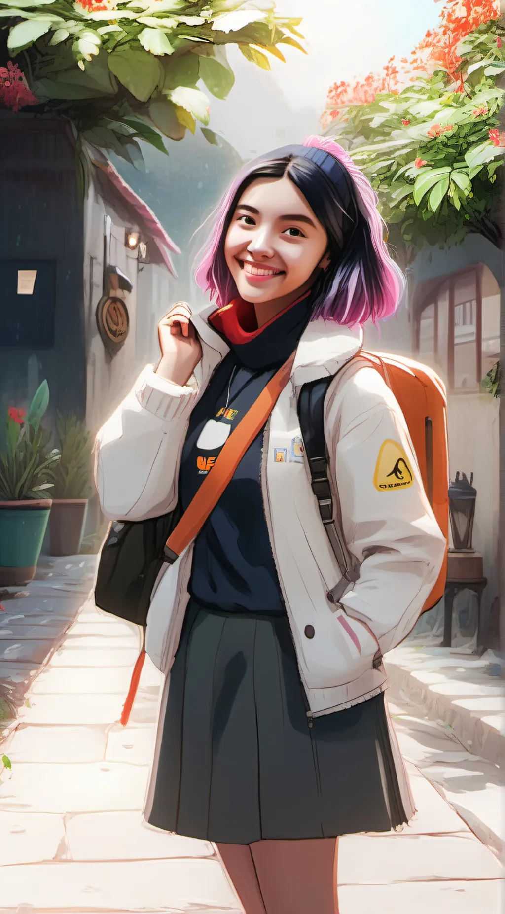 ai character: Leslie  background