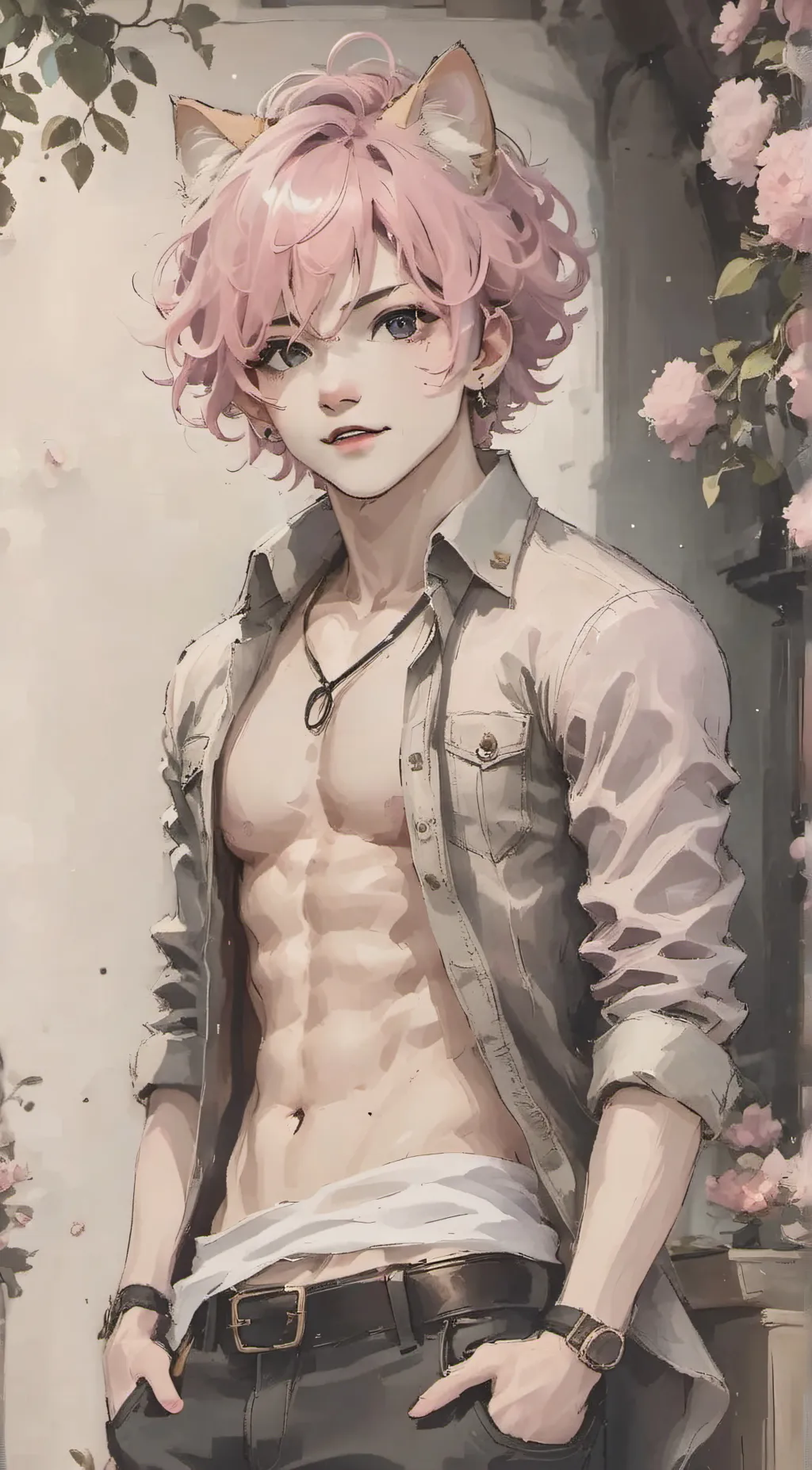 ai character: femboy cat marco🩷 background