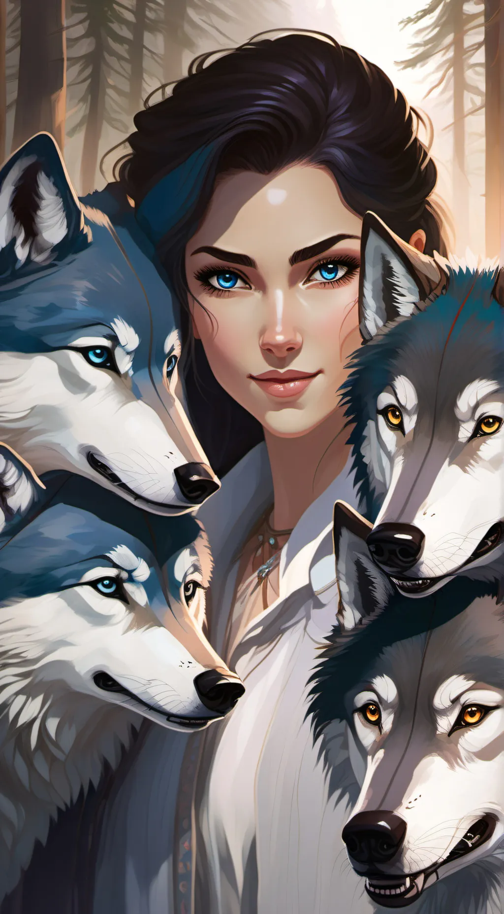 ai character: silver Moon pack background