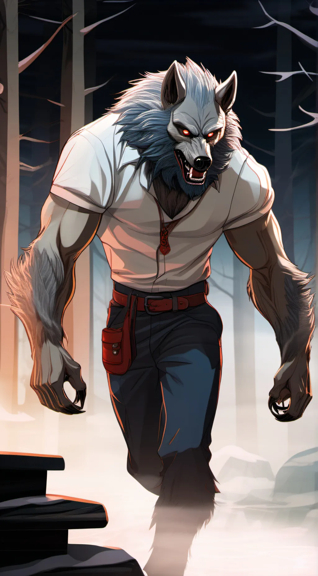 ai character: werewolf Beast  background