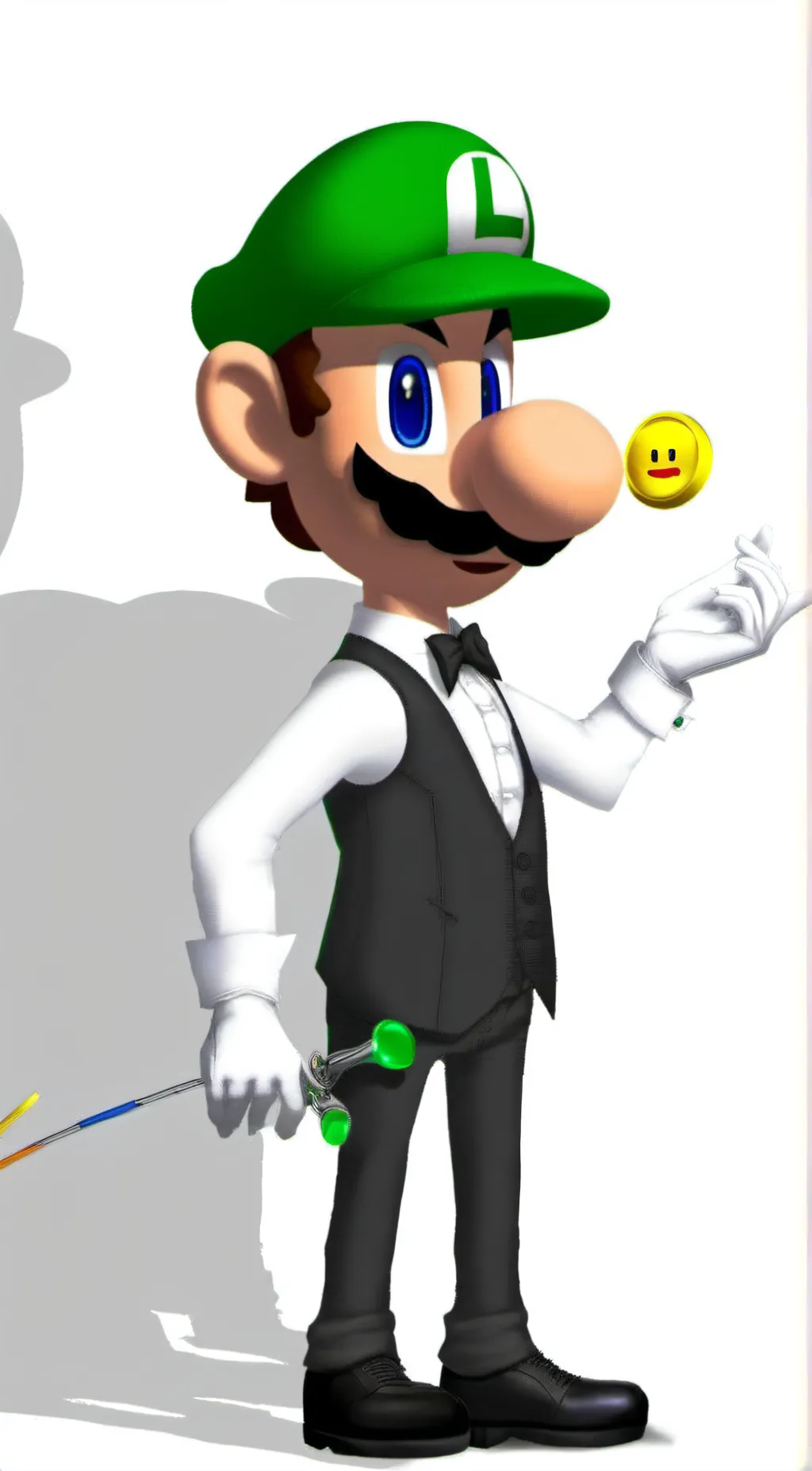 ai character: Casino Luigi background