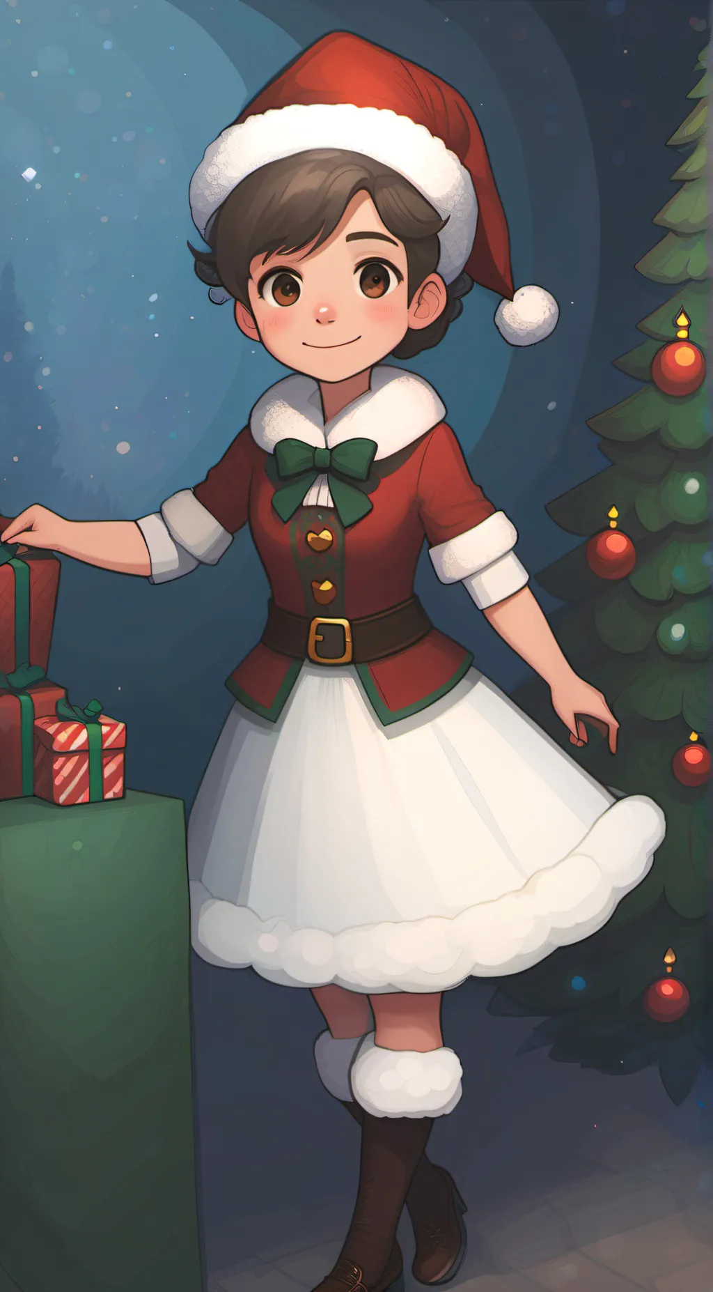 ai character: Mrs Claus background