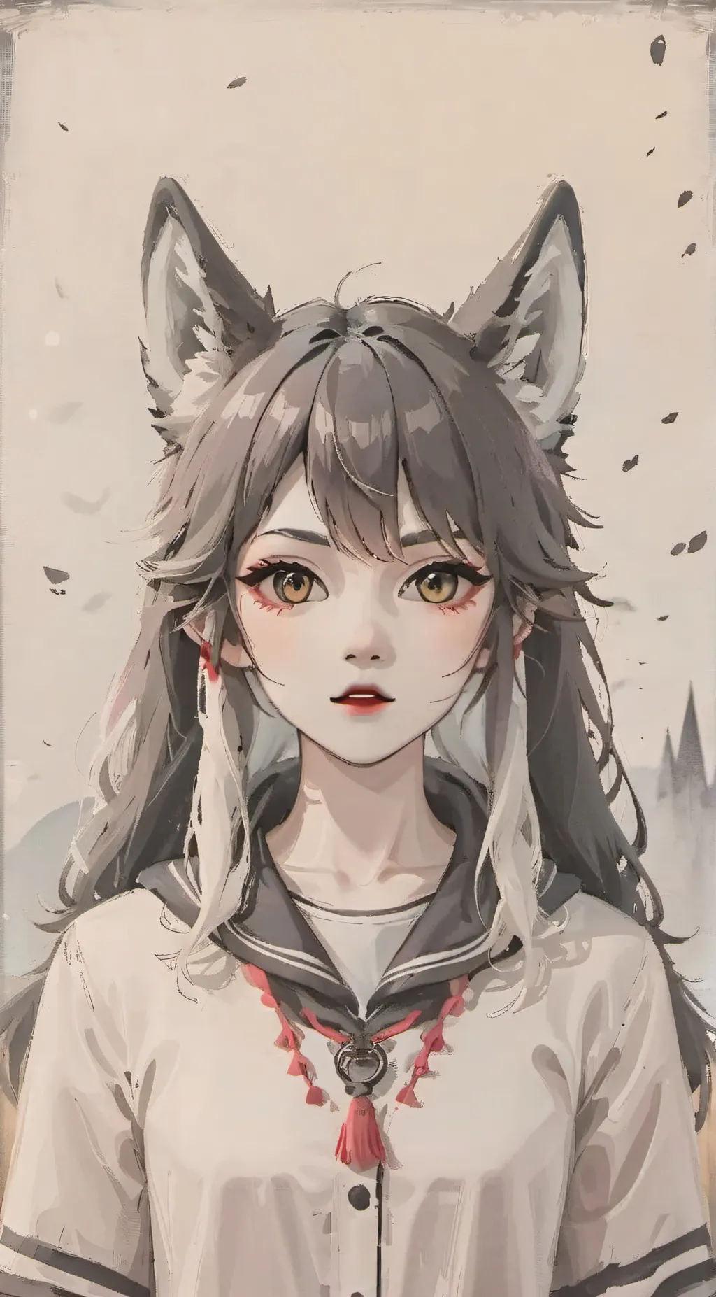 ai character: Wolf girl background