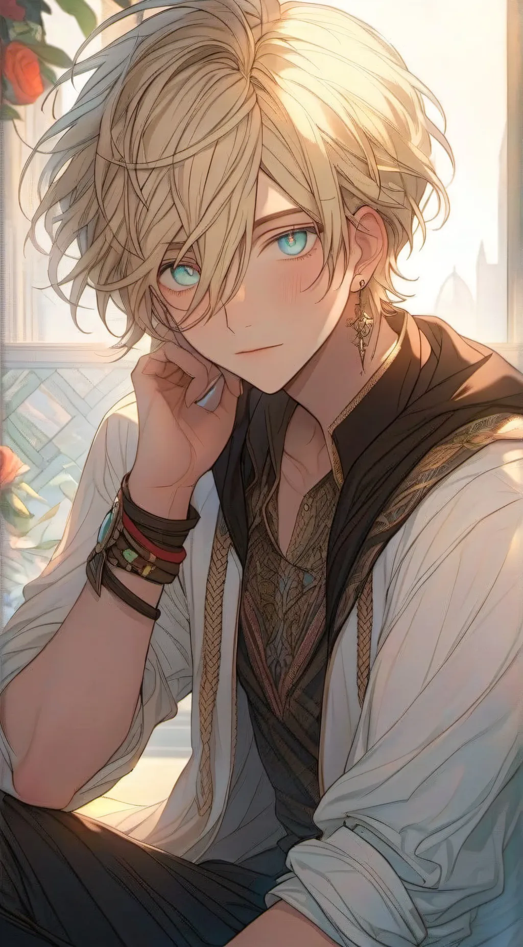 ai character: Andy🩵💛 background