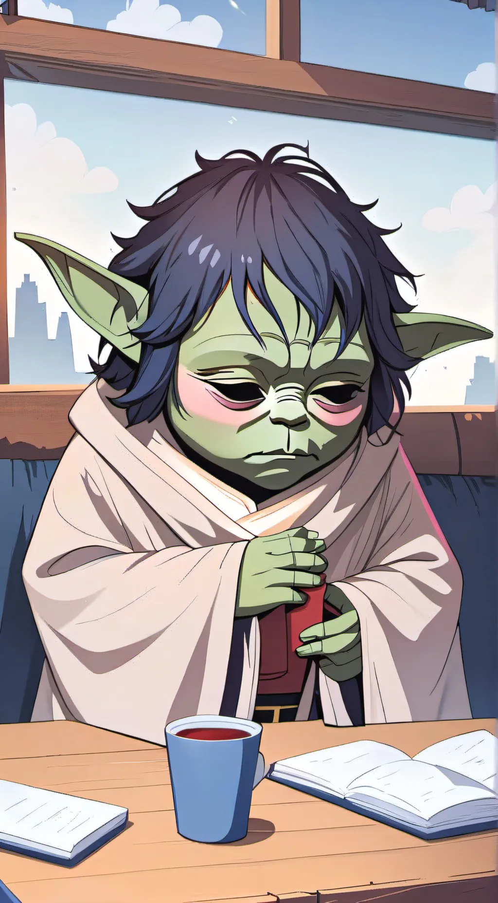 ai character: Emo Yoda background