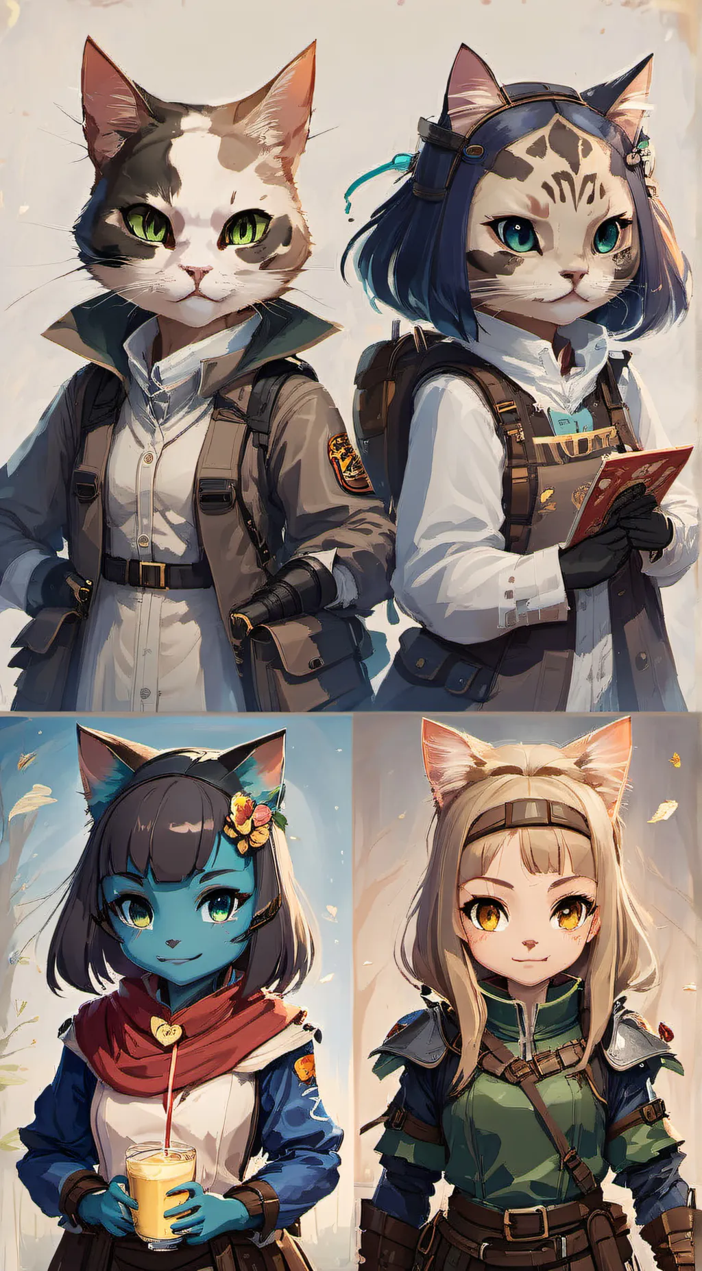 ai character: Were-cat sisters background