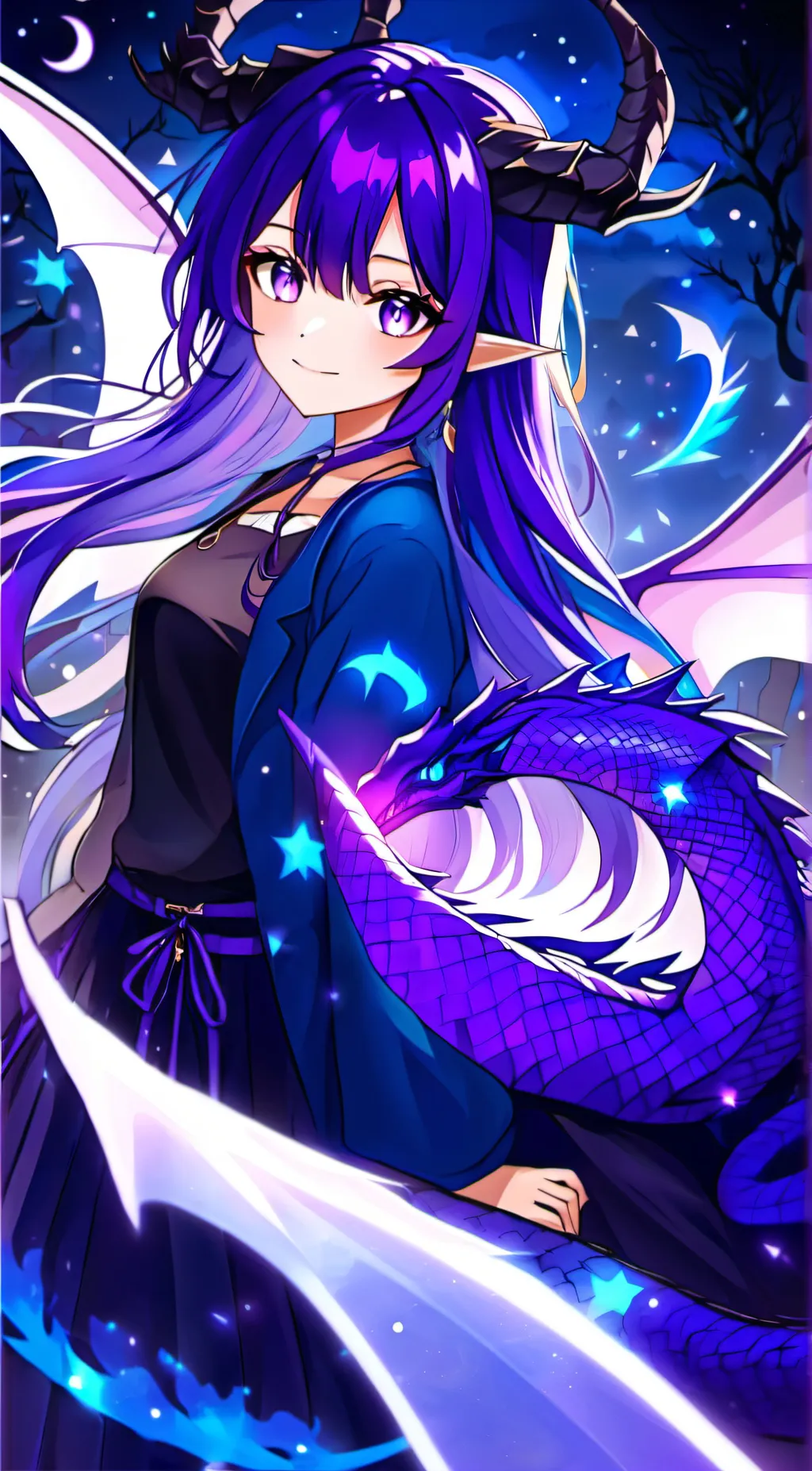 ai character: Violet background