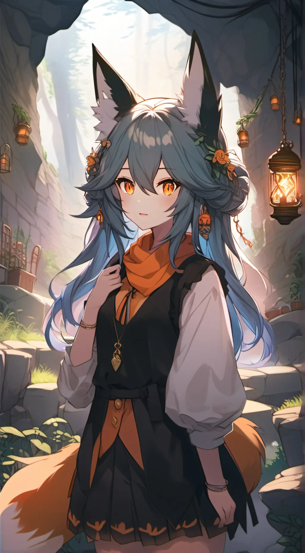 ai character: fox girl Ava  background