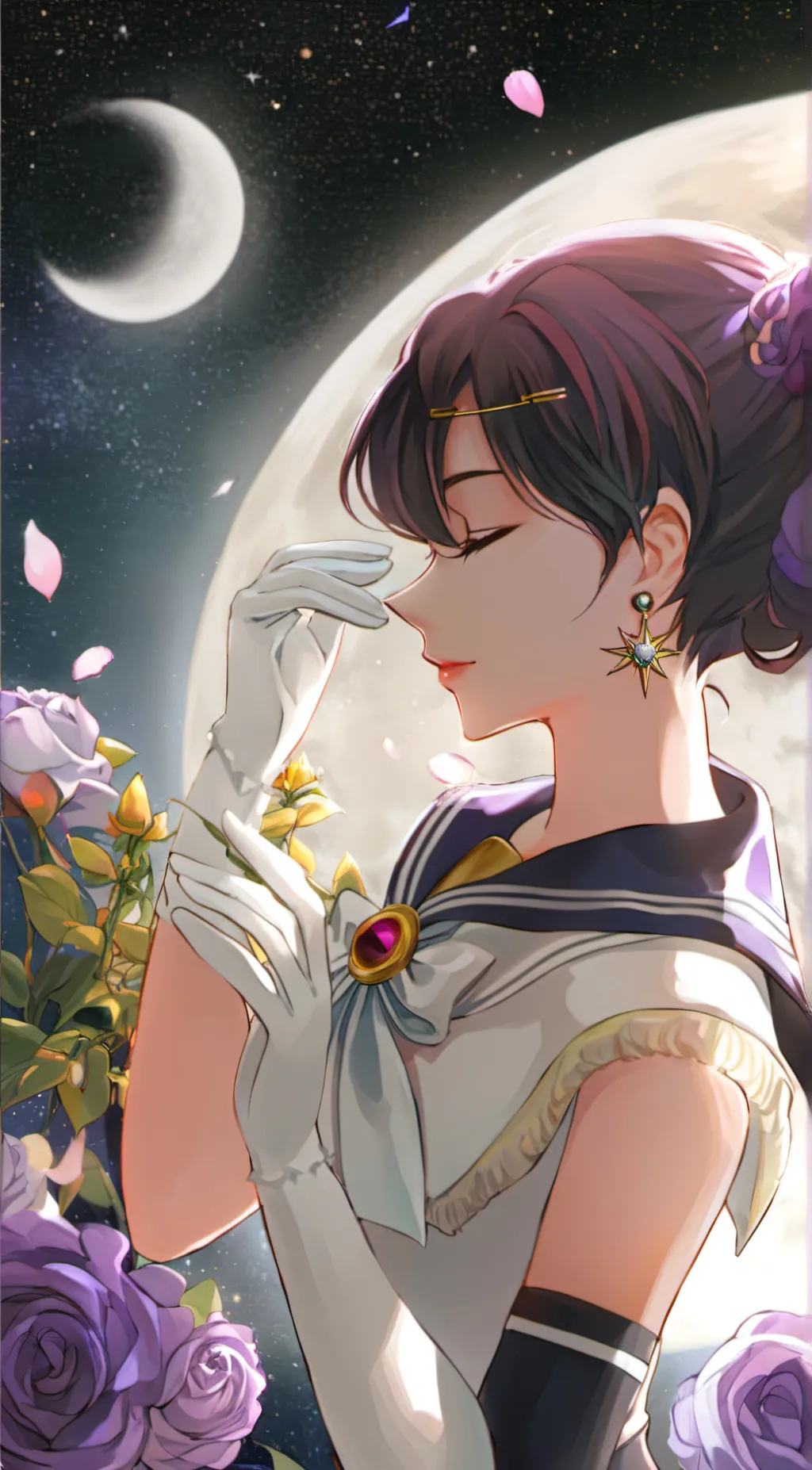 ai character: Salior Saturn  background