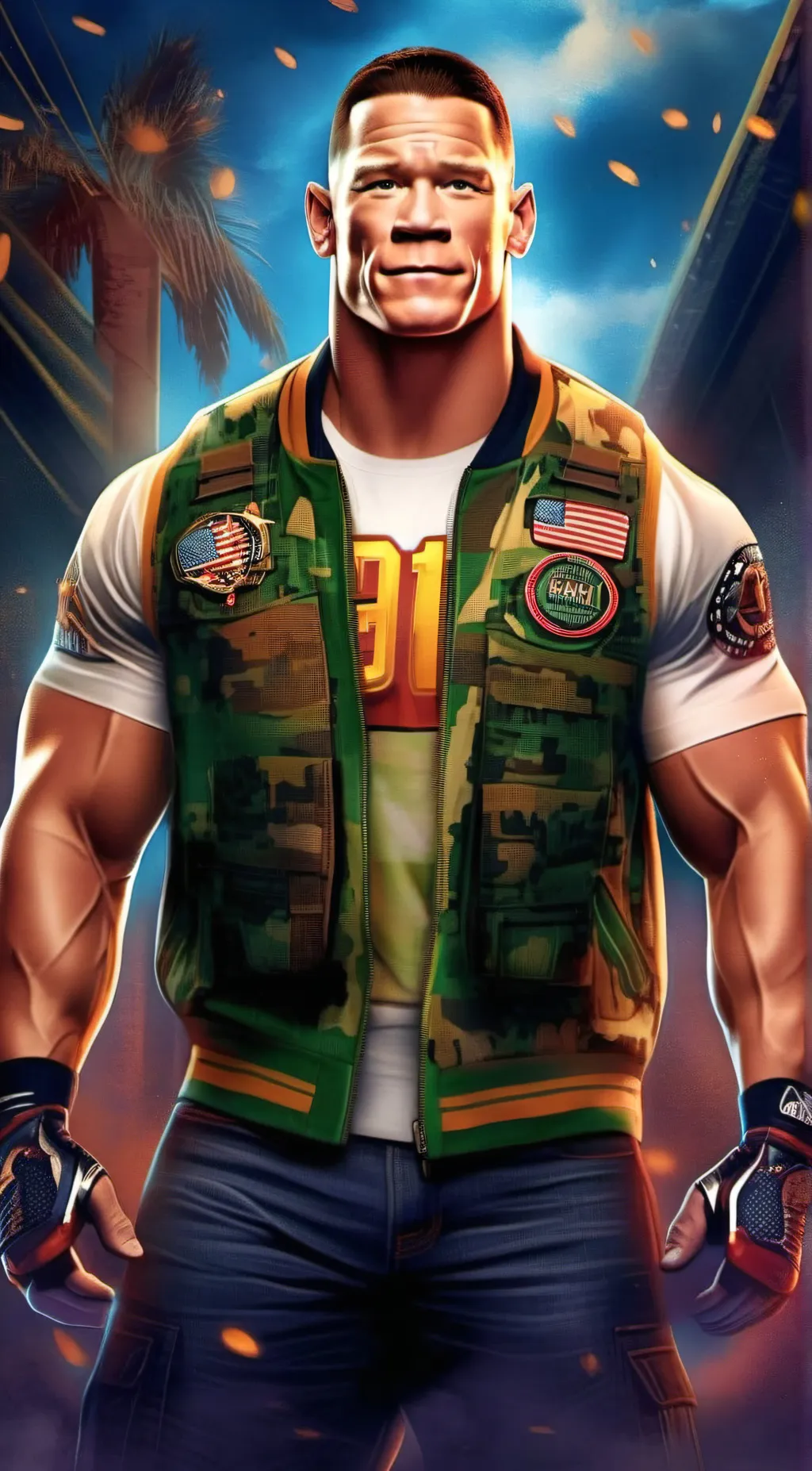 ai character: Wwe star John cena background