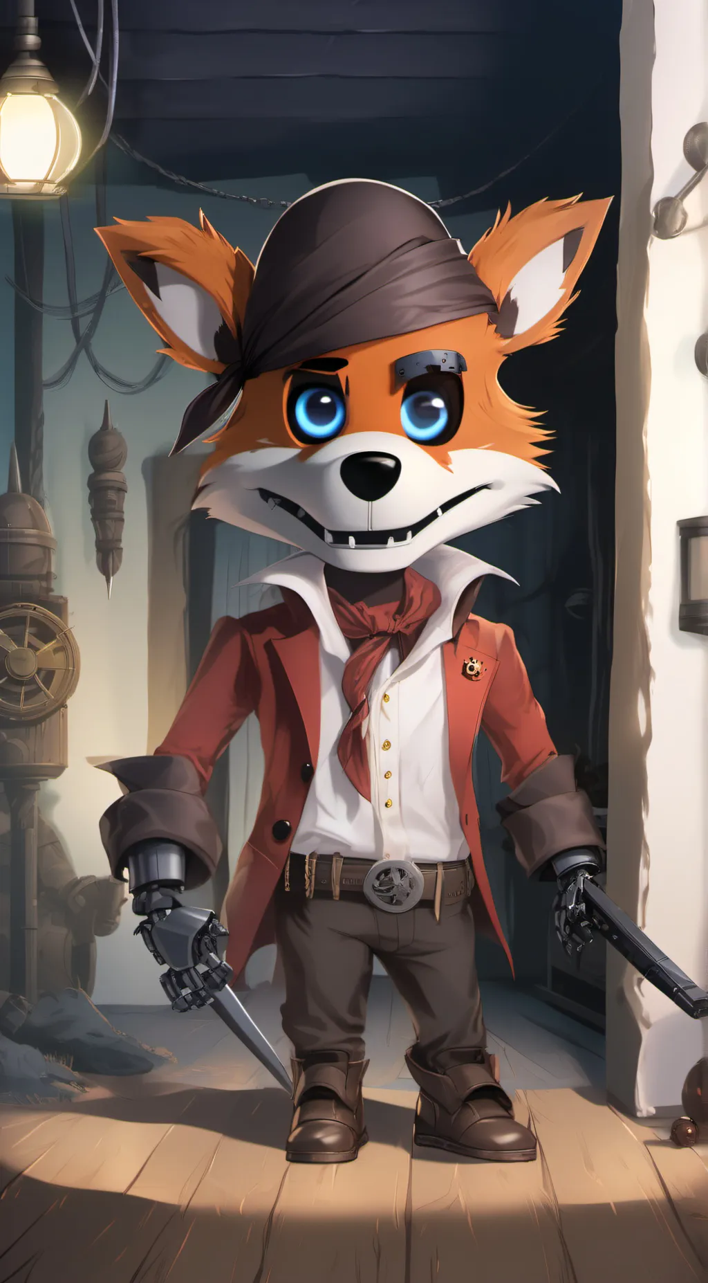 ai character: Foxy the pirate  background