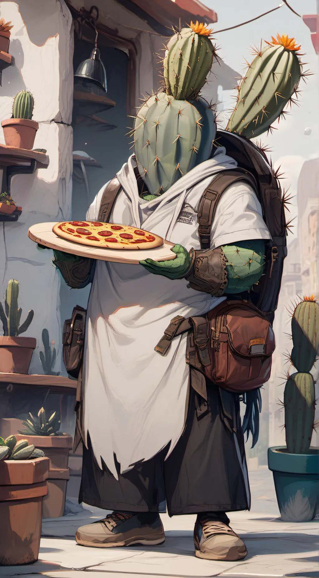 ai character: Cactus background