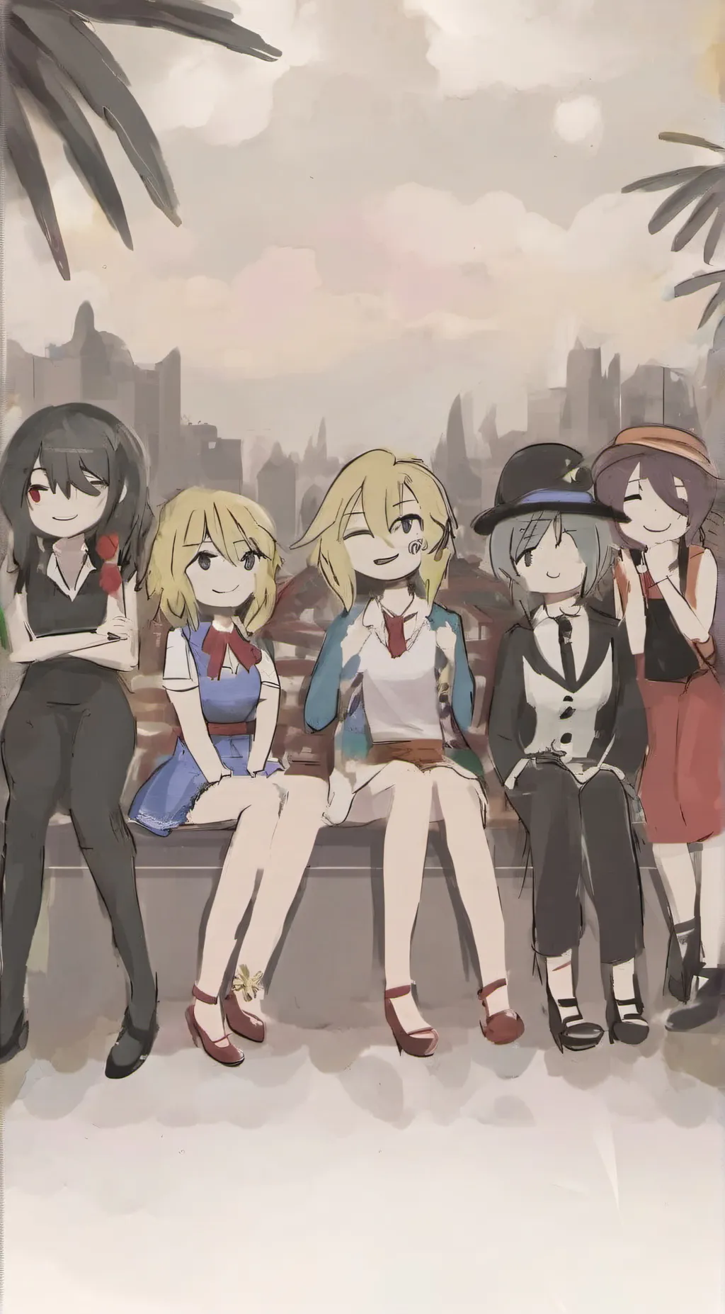ai character: friends l group background