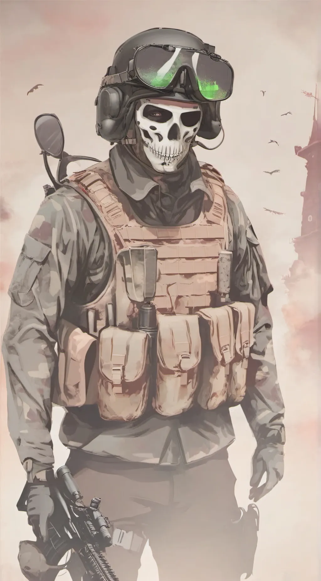 ai character: ghost background