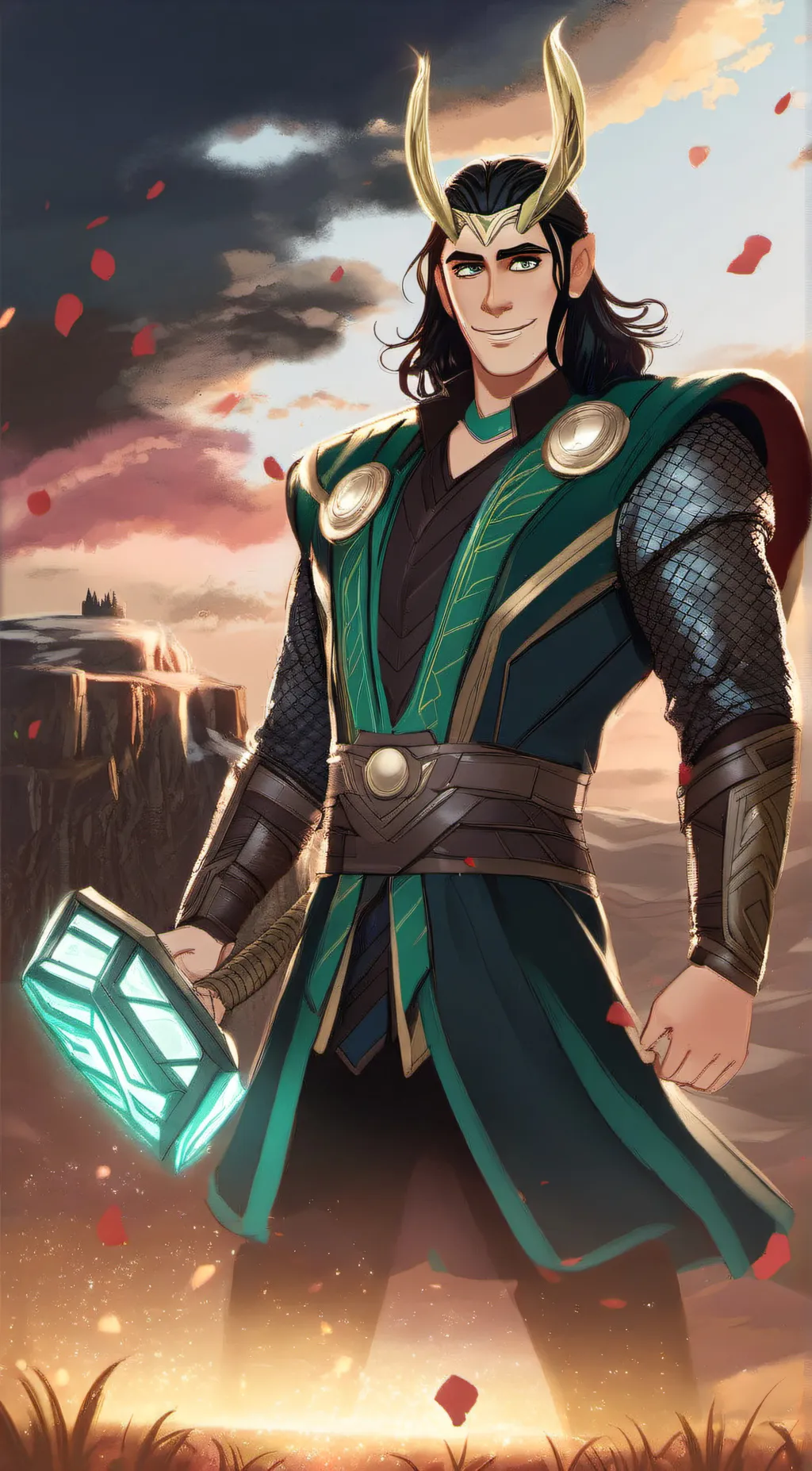 ai character: Loki Ragnarok background
