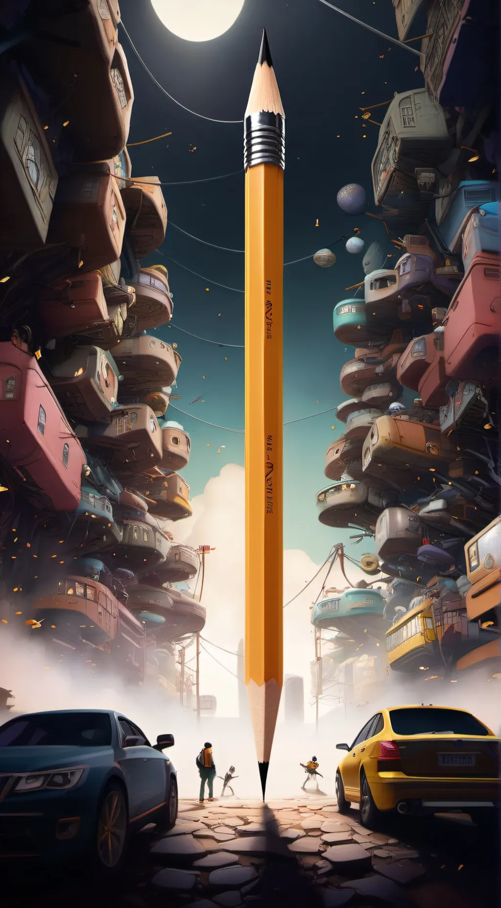 ai character: pencil background