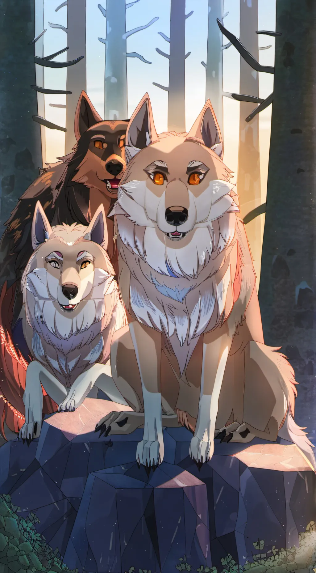 ai character: Ember Lucky & moon background
