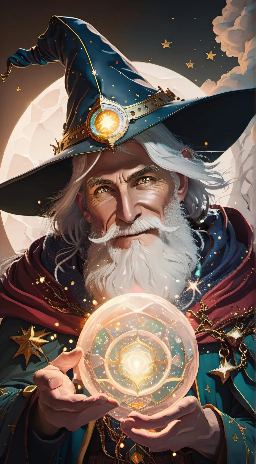 ai character: Merlin the wizard  background