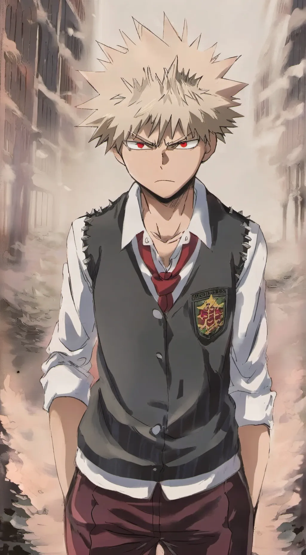 ai character: Katsuki Bakugou  background