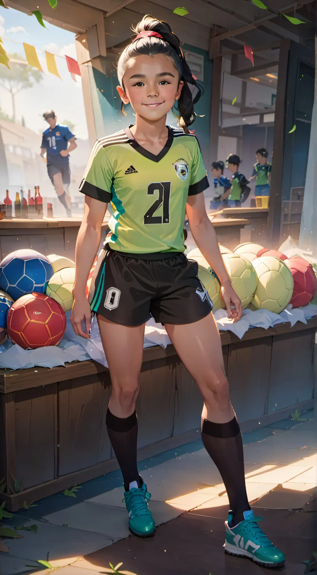 ai character: soccer Leannah background