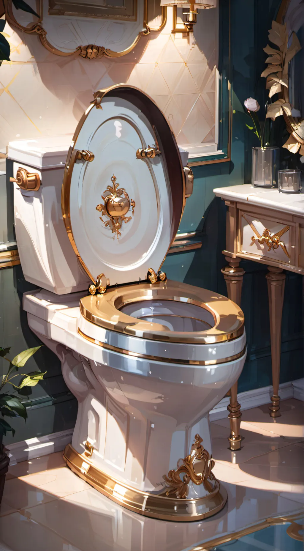 ai character: Golden Toilet background