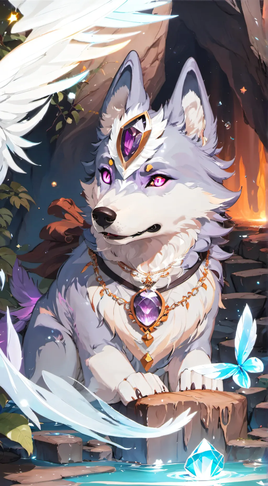 ai character: Violet Wings background