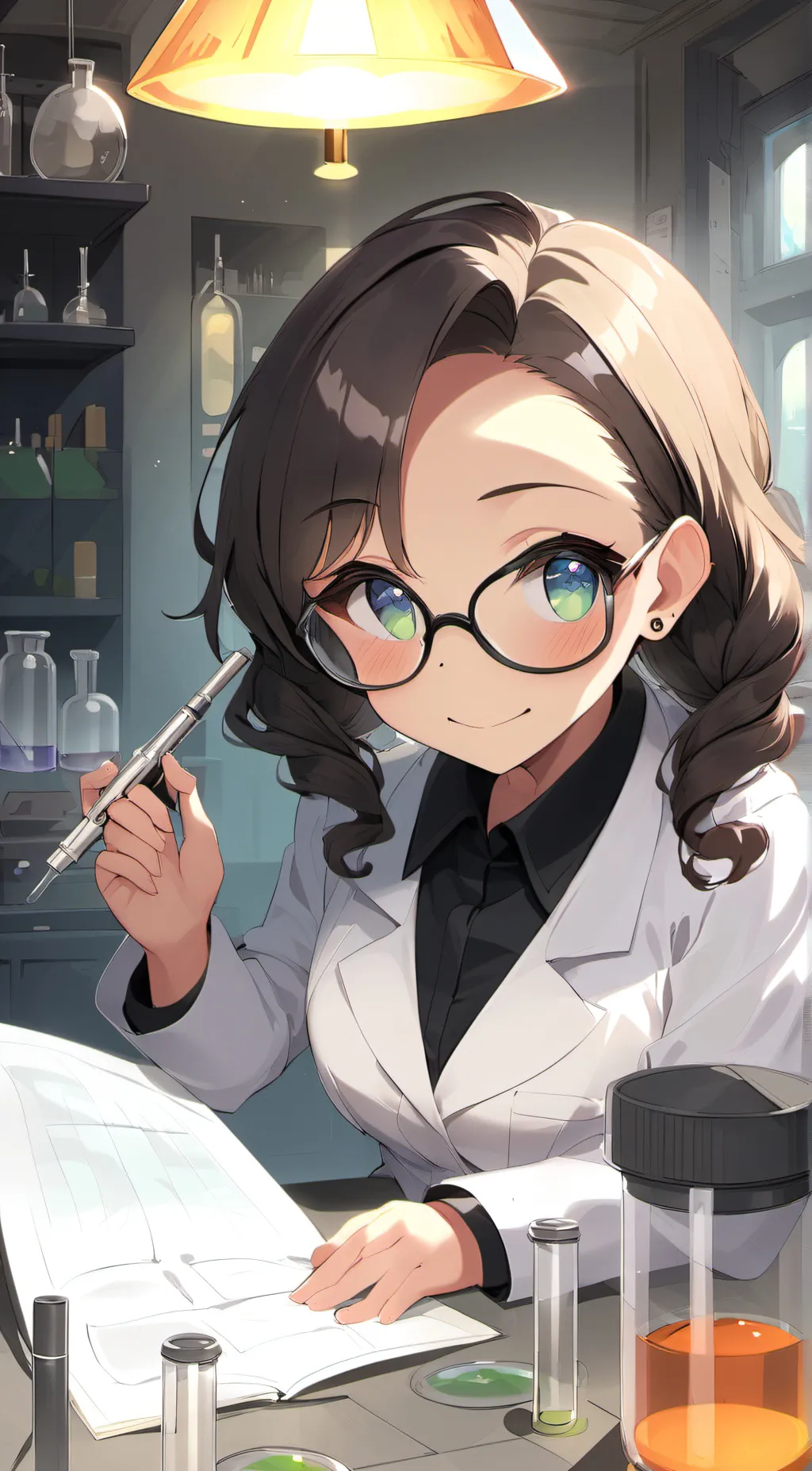 ai character: evil scientist  background