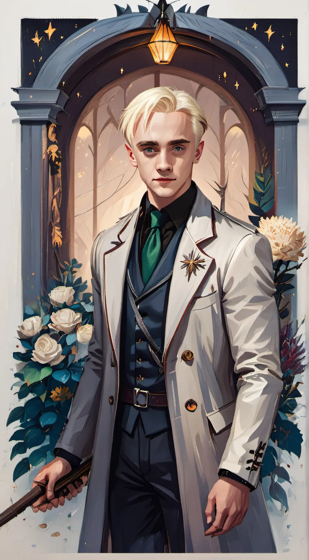 ai character: draco Malfoy  background