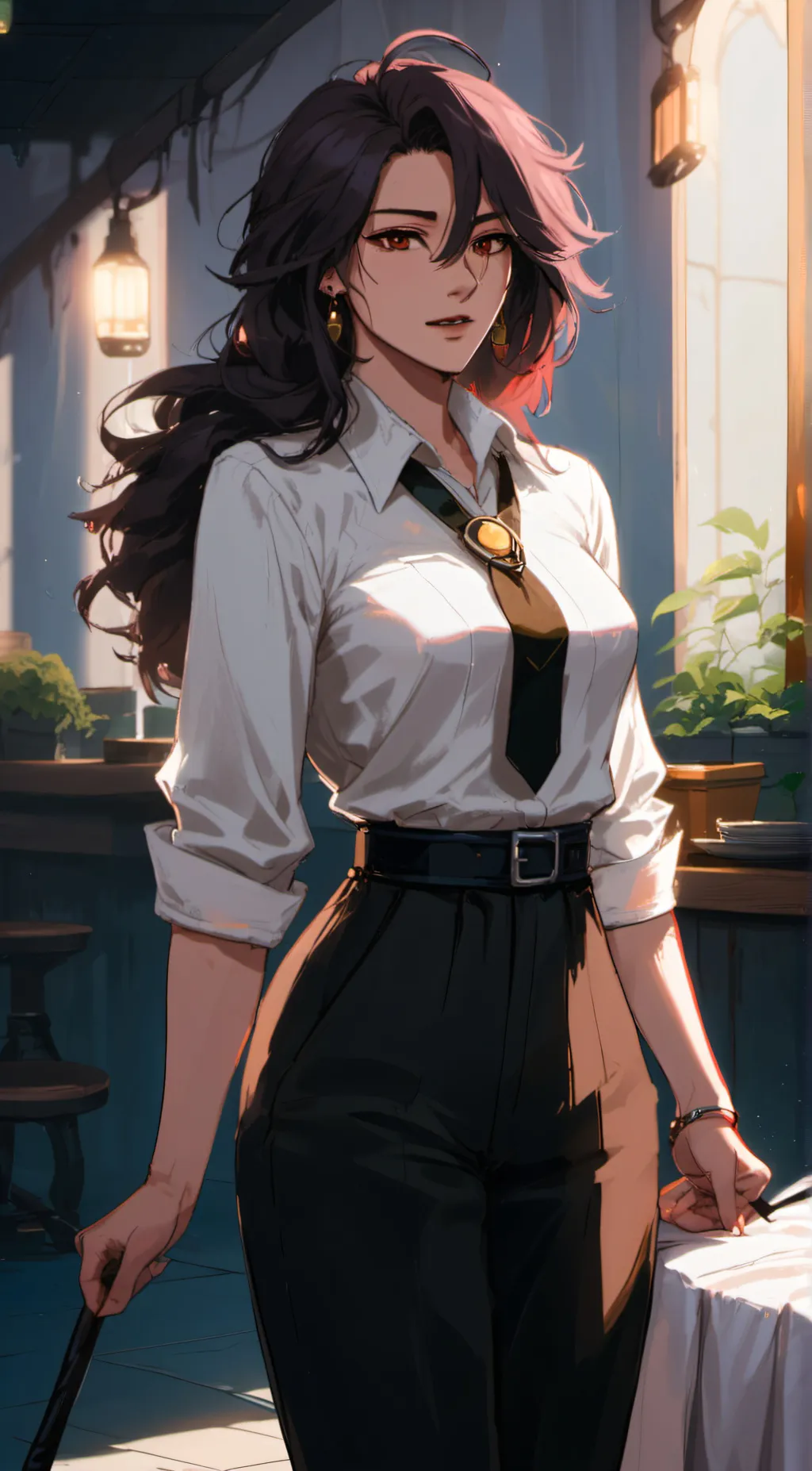 ai character: Leah  background