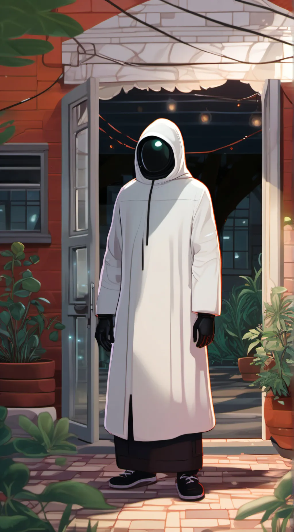 ai character: Black. background