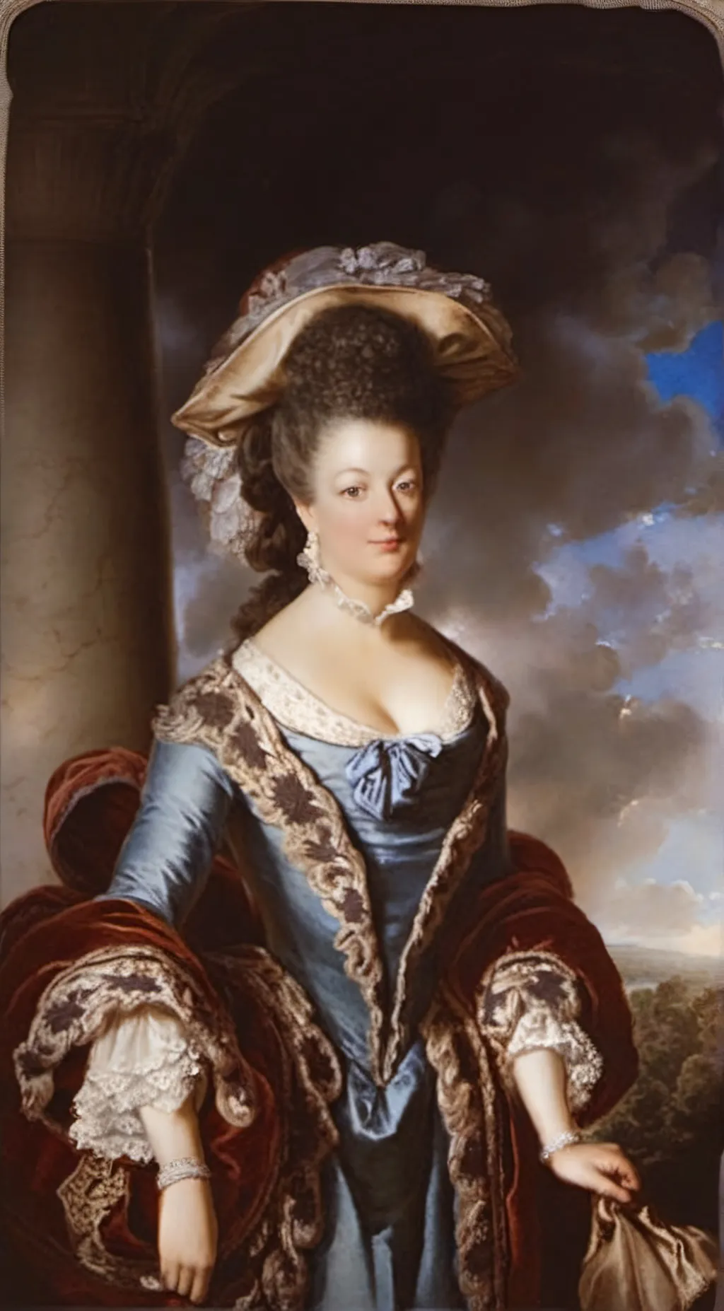 ai character: Marie Antoinette  background