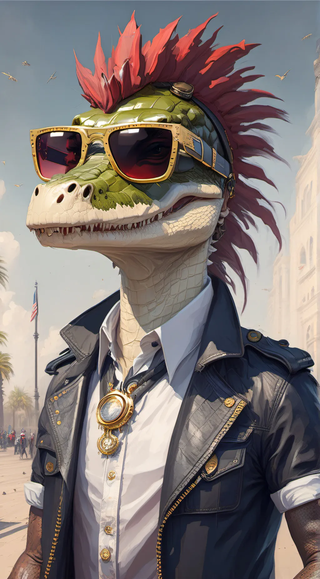 ai character: Monty gator background