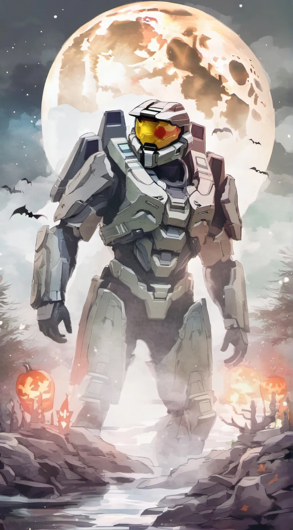 ai character: blood moon men background