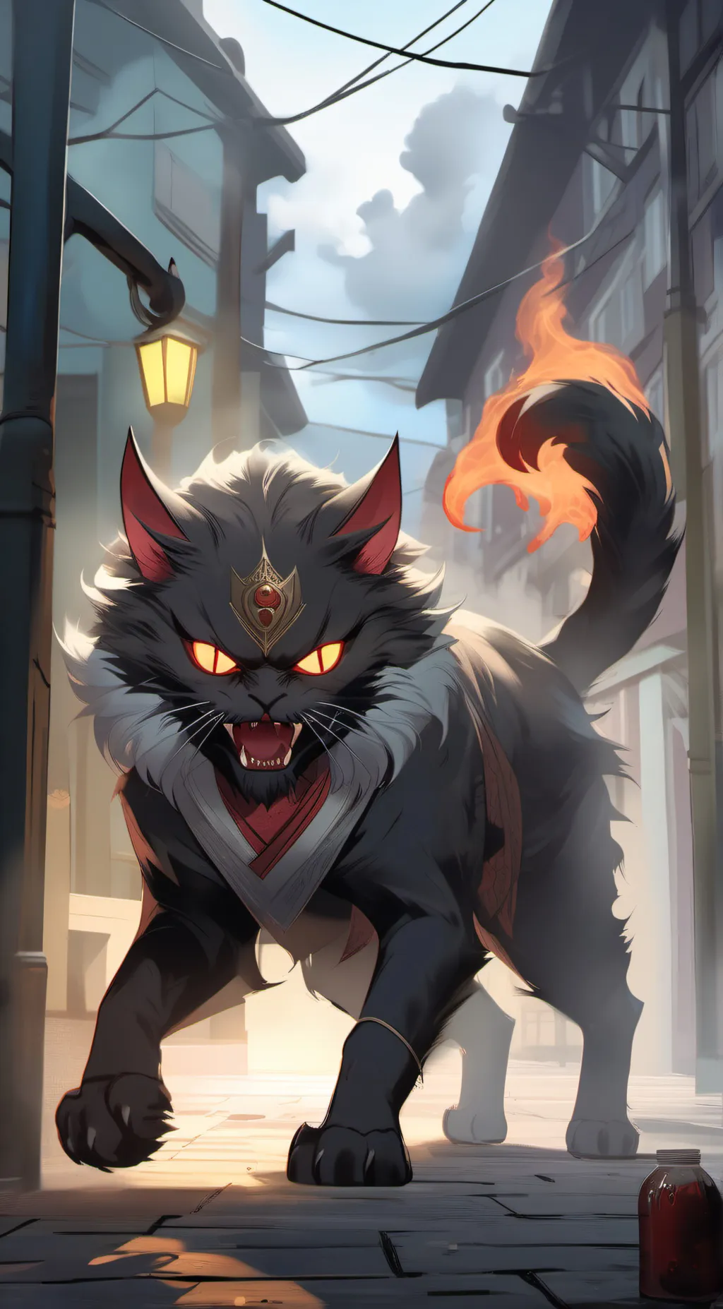 ai character: Demon cat background