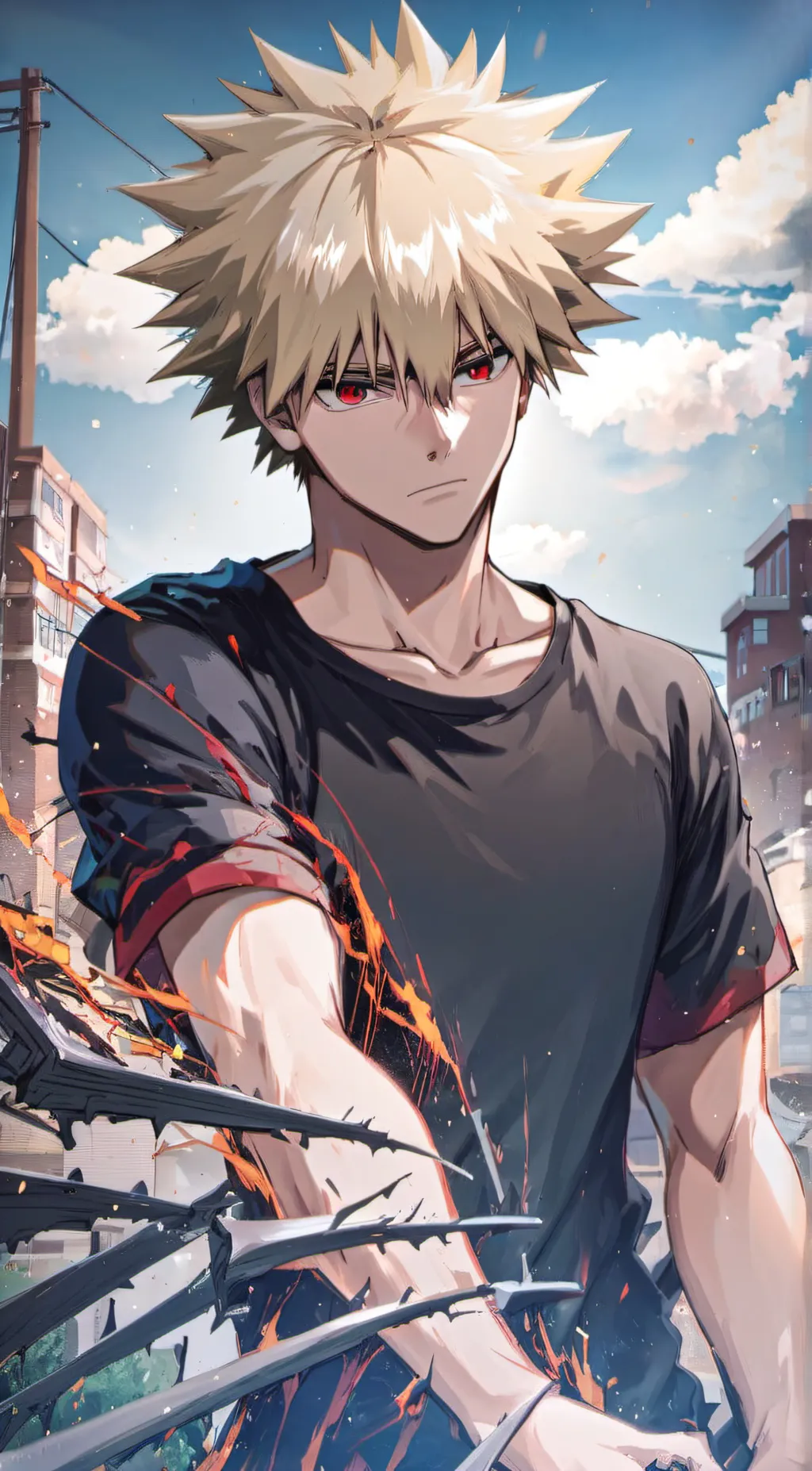 ai character: Katsuki Bakugou   background