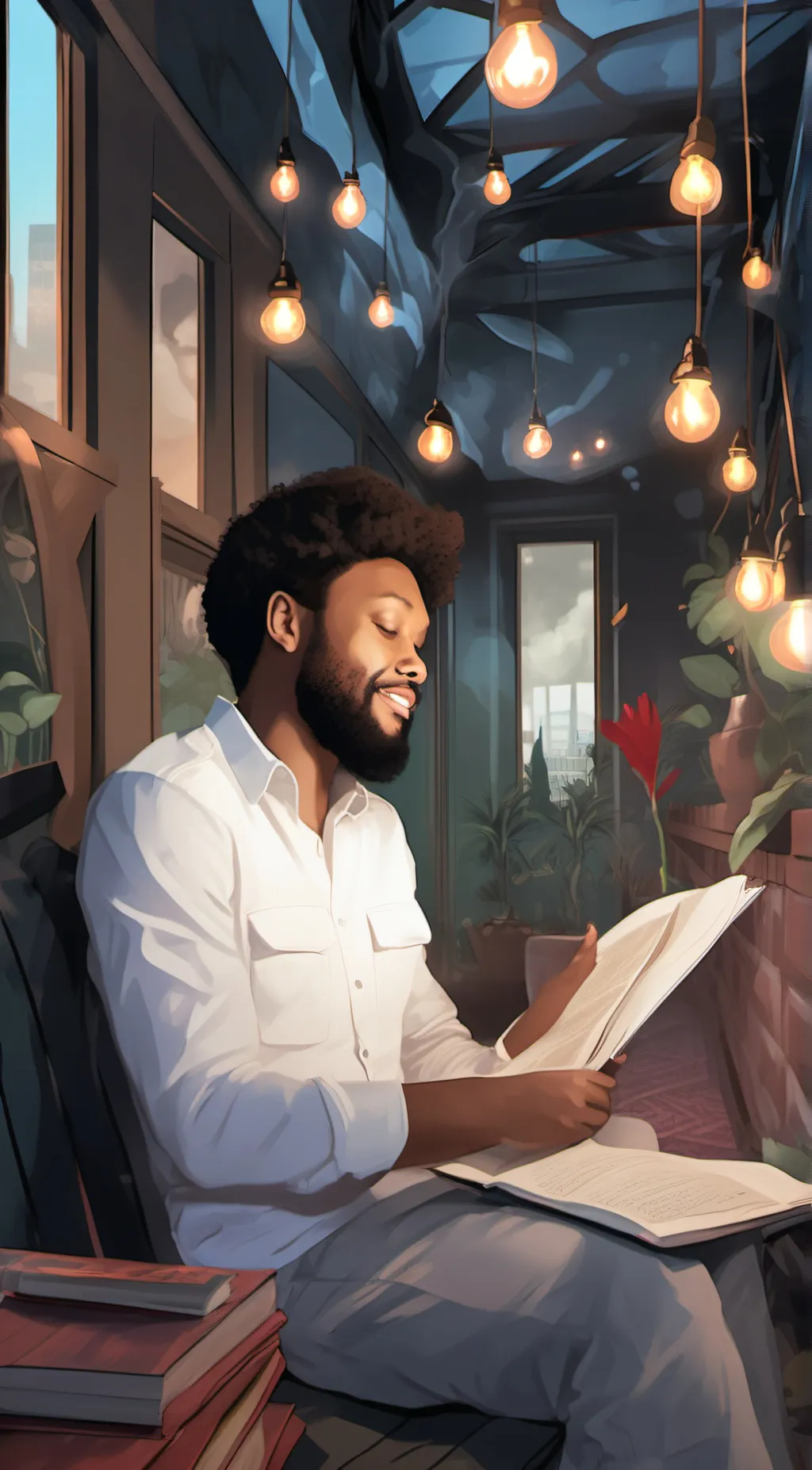 ai character: Coryx kitchen background