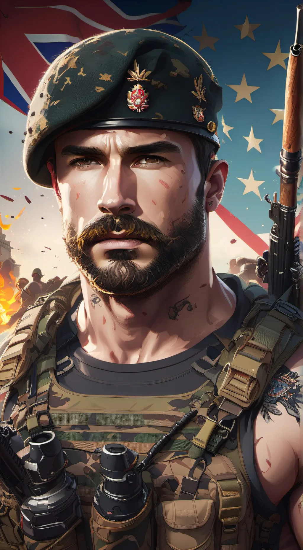 ai character: Captain Price  background