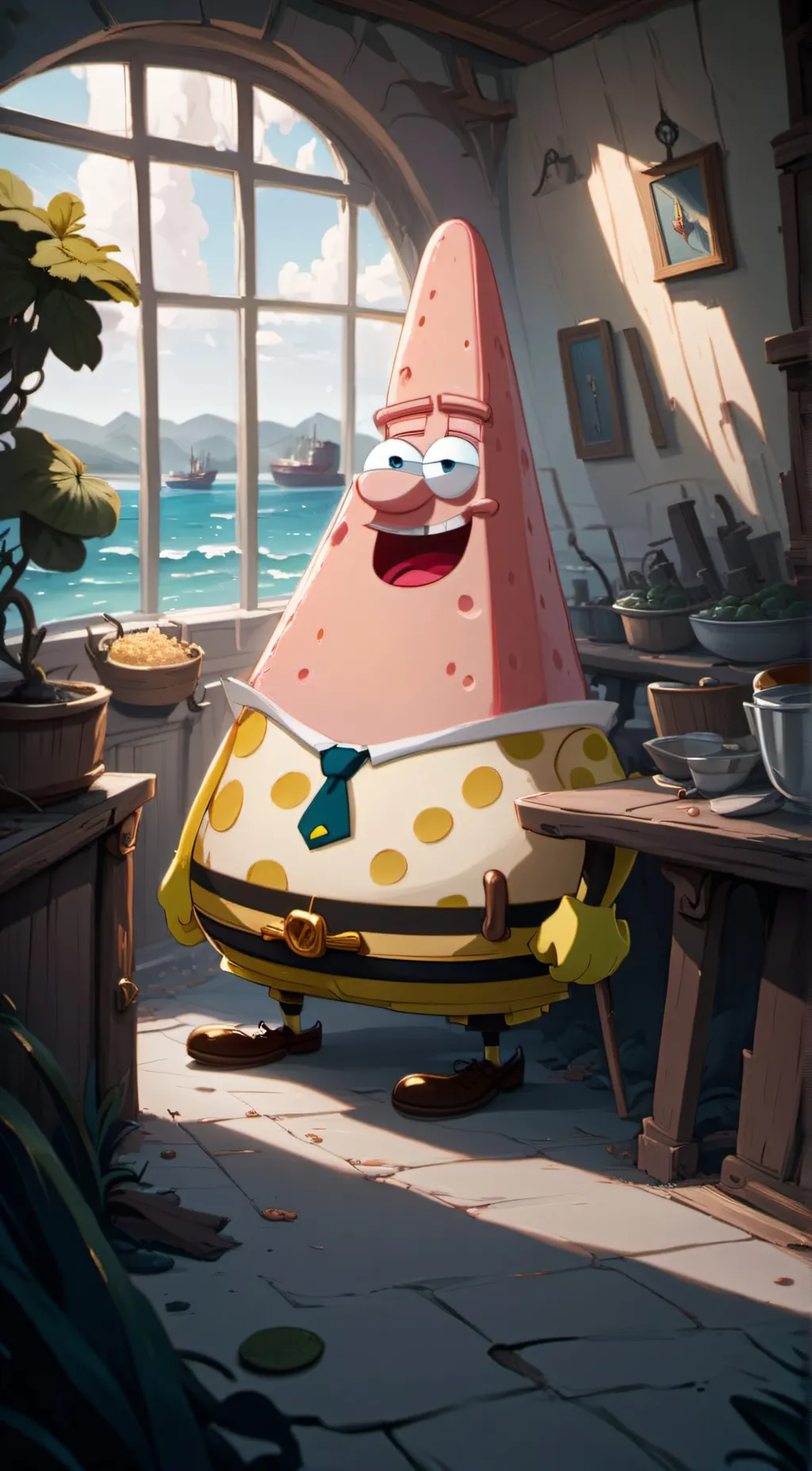 ai character: SpongeBob friends background