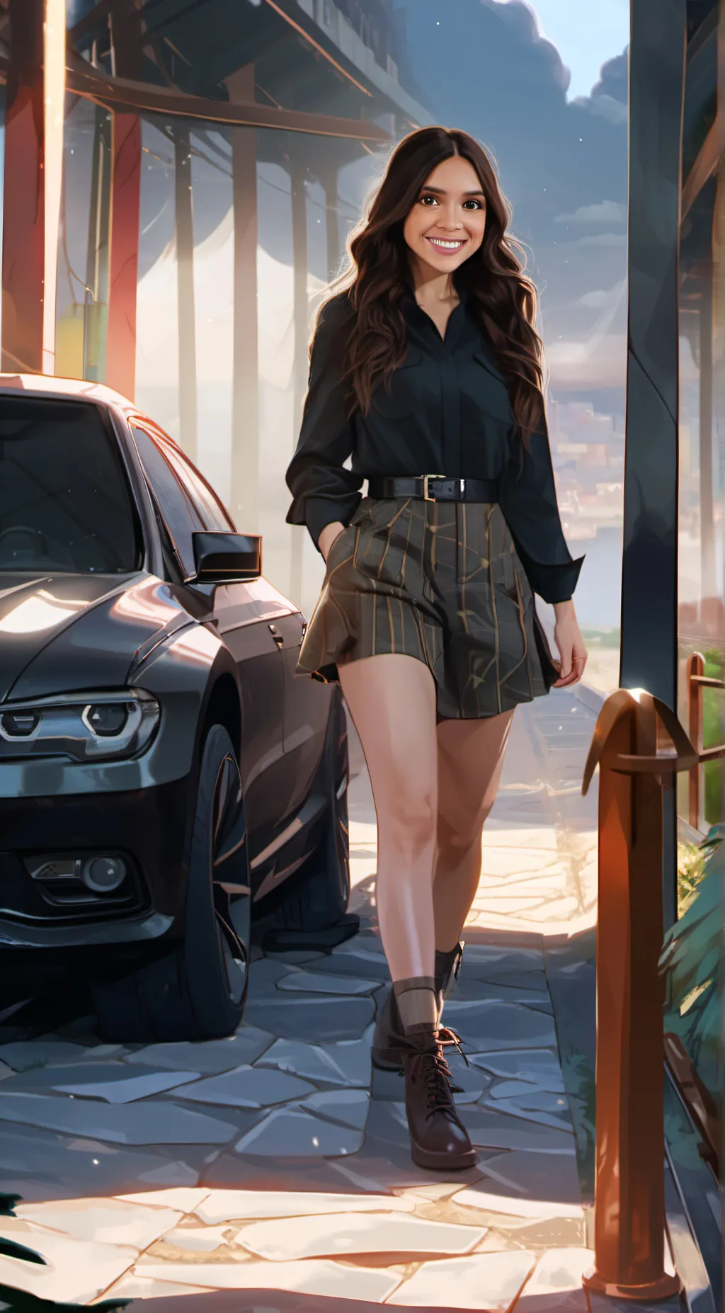 ai character: Alessandra Pedroza background