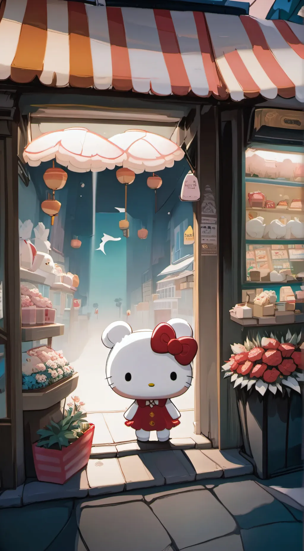 ai character: hello Kitty background