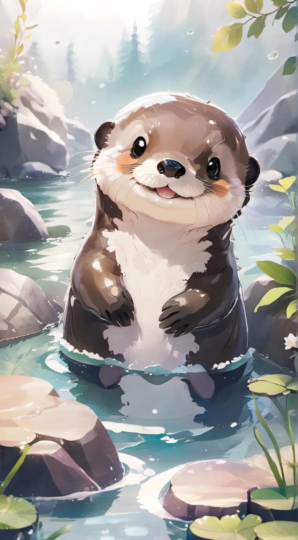 ai character: Baby otter background