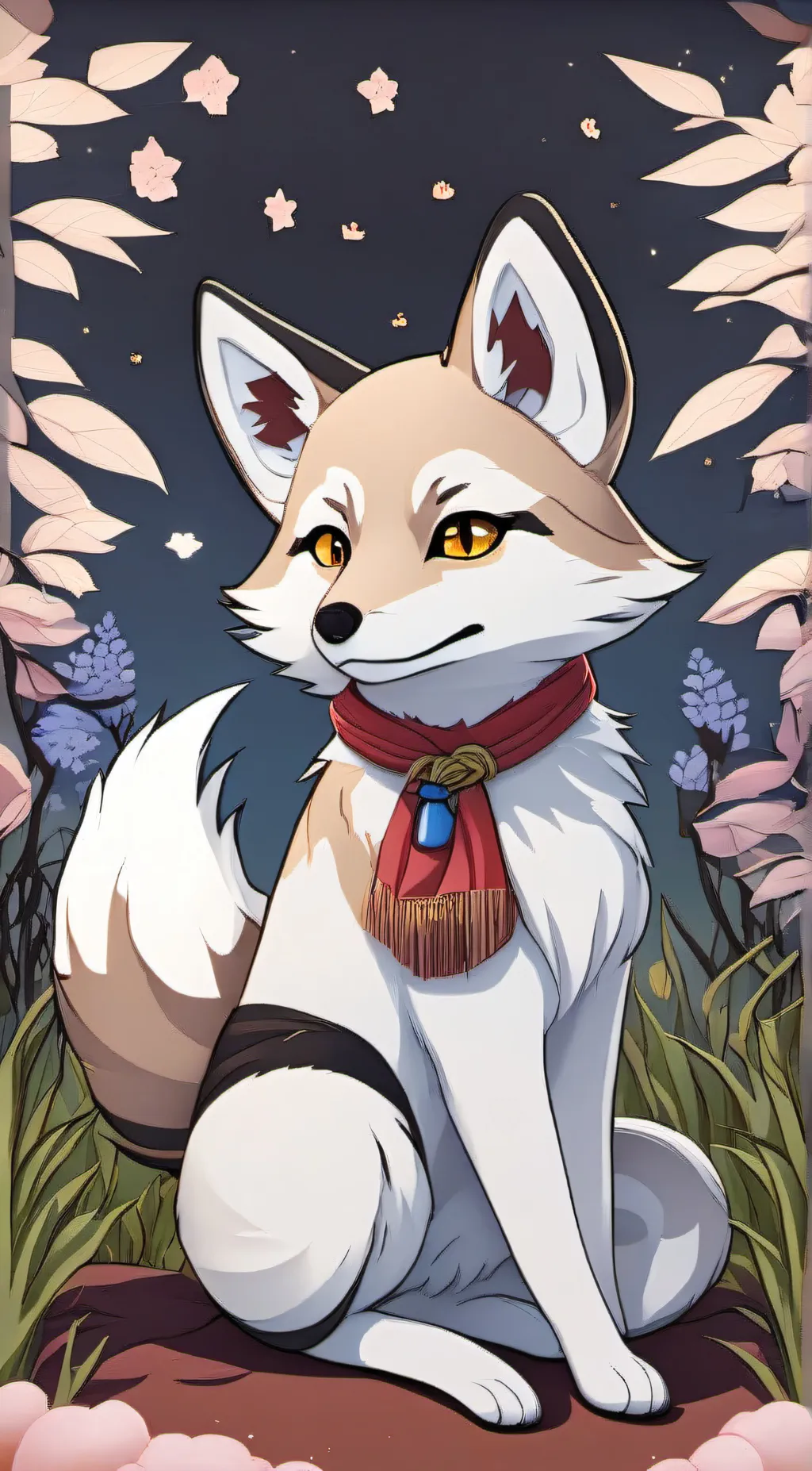 ai character: Kit the kitsune  background