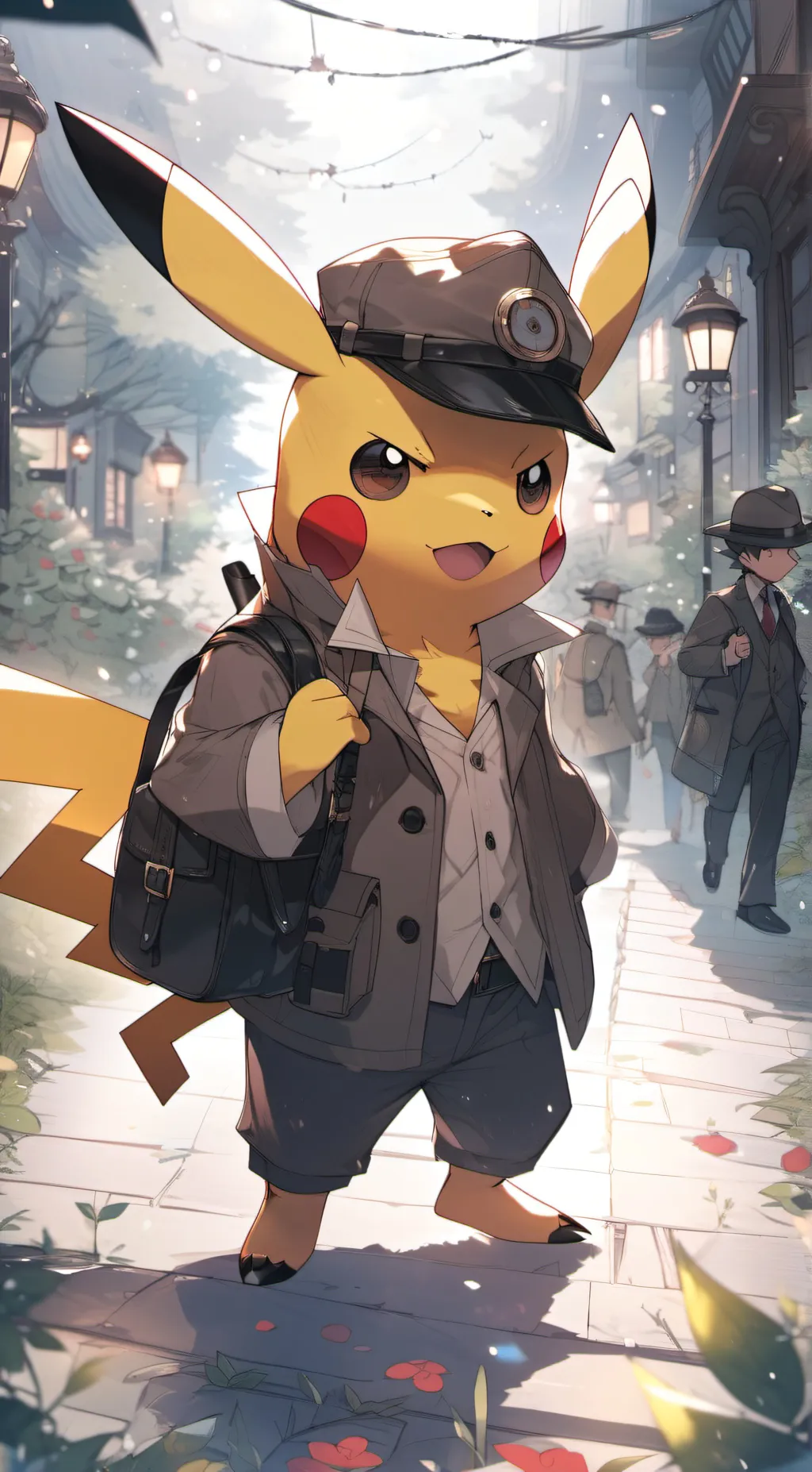 ai character: Detective Pikachu  background