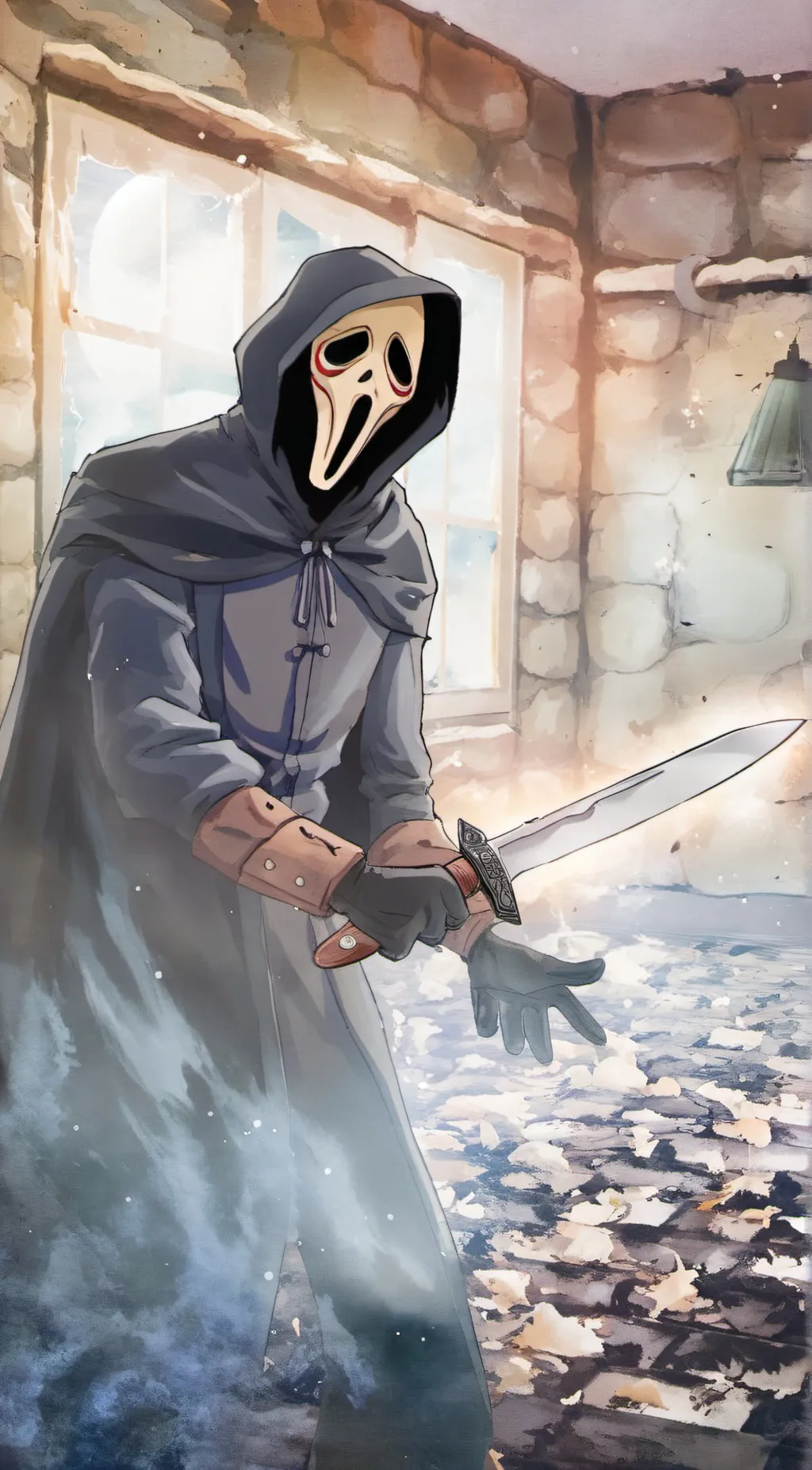 ai character: GHOSTFACE background