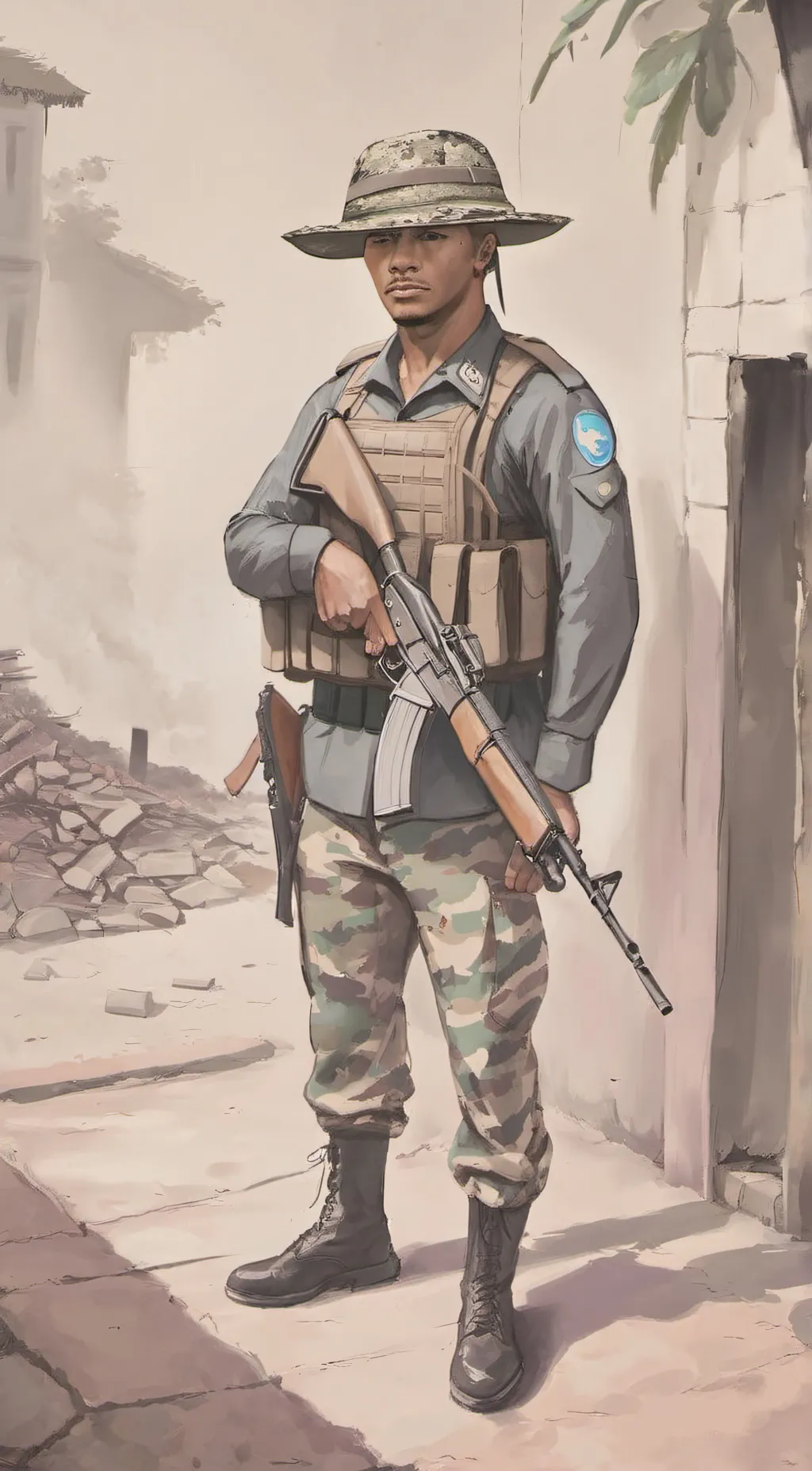 ai character: Nicaraguan soldier background